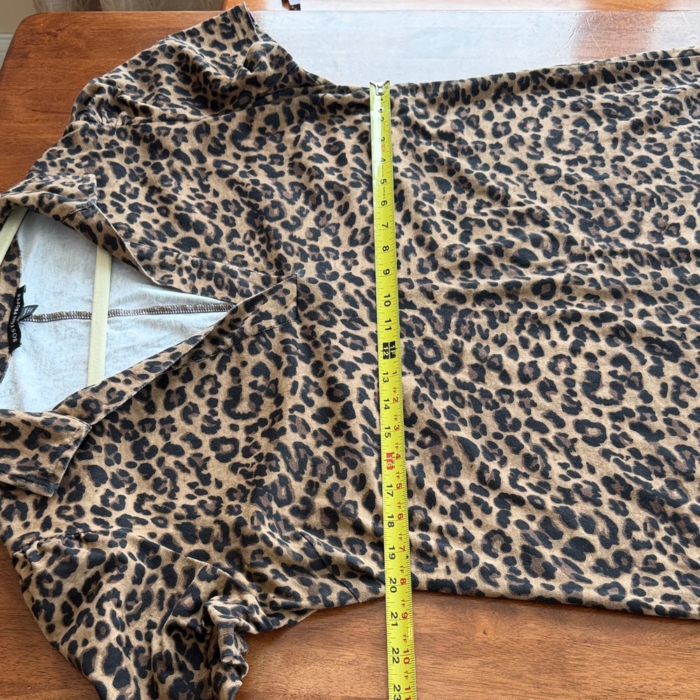 Boston Proper Leopard Print Short Sleeve Dress - Picture 6 of 6